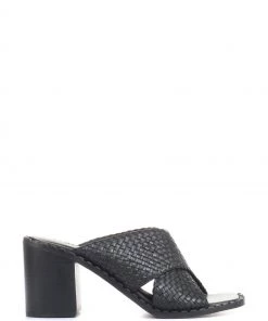 Jones Bootmaker Black Danika Ladies Block Heeled Mules Sandals