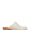 Jones Bootmaker Cream Bronx Ladies Leather Clogs