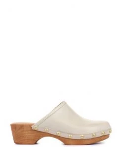 Jones Bootmaker Cream Bronx Ladies Leather Clogs -Jones Bootmaker Sales unnamed file 2189