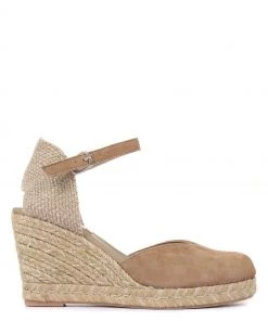 Jones Bootmaker Ladies Natural Arabella Leather Wedge Sandals