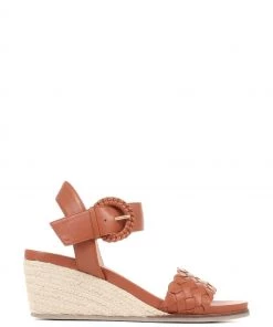 Jones Bootmaker Ladies Brown Luana Leather Wedge Sandals