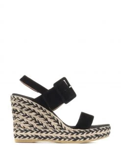 Jones Bootmaker Amerie Black Wedge Sandals