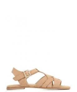 Jones Bootmaker Natural Lyla Flat Leather Sandals -Jones Bootmaker Sales unnamed file 2256