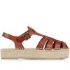 Jones Bootmaker Adelynn Tan Brown Platform Espadrille Sandals