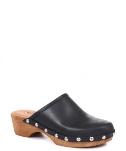 Jones Bootmaker Black Bronx Ladies Leather Clogs