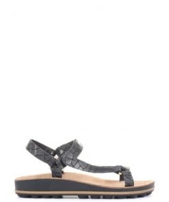 Jones Bootmaker Ladies Black/Silver Beach Flat Sandals -Jones Bootmaker Sales unnamed file 2350
