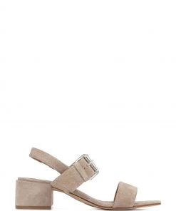 Jones Bootmaker Grey Charlee Leather Block Heel Sandals