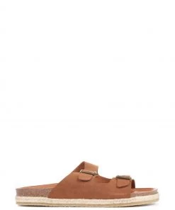 Jones Bootmaker Brown West Village Men's Leather Mules Sandals