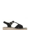 Jones Bootmaker Black Adrienne Ladies Leather Espadrille Sandals