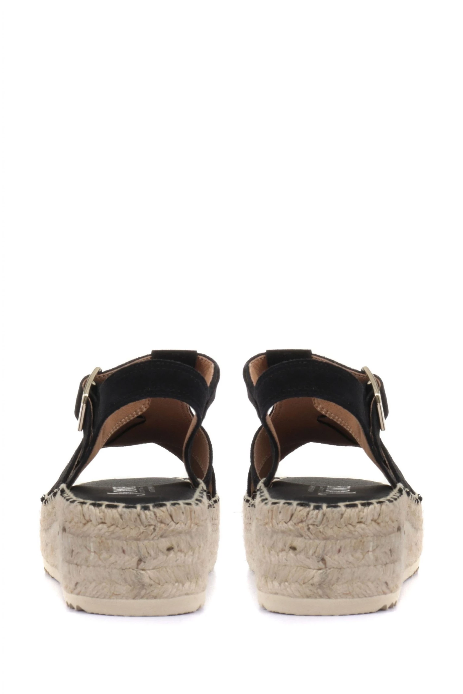 Jones Bootmaker Black Adrienne Ladies Leather Espadrille Sandals 3 Jones Bootmaker Black Adrienne Ladies Leather Espadrille Sandals - Image 3