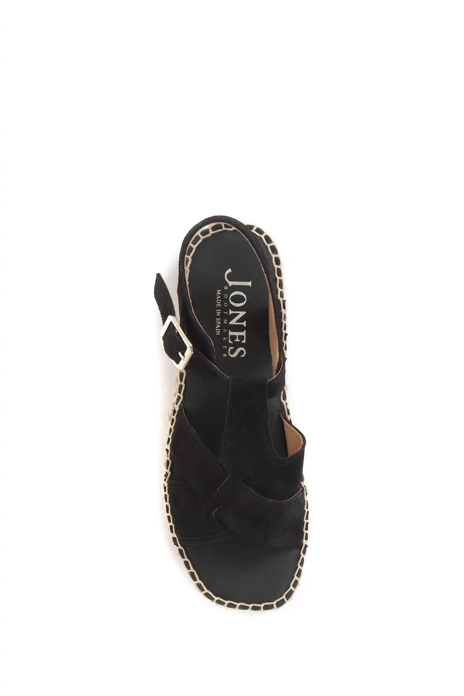 Jones Bootmaker Black Adrienne Ladies Leather Espadrille Sandals 4 Jones Bootmaker Black Adrienne Ladies Leather Espadrille Sandals - Image 4