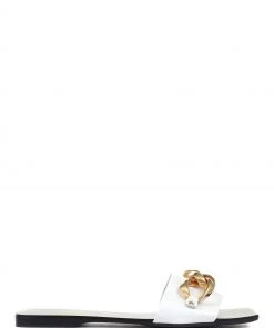 Jones Bootmaker White Cosma Leather Mule Slides