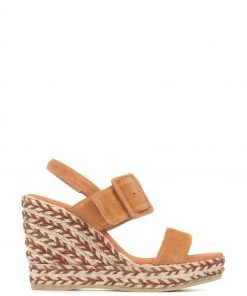 Jones Bootmaker Amerie Tan Brown Wedge Sandals