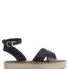Jones Bootmaker Ladies Black Agnes Leather Flatform Sandals