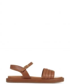 Jones Bootmaker Gratia Brown Leather Flatform Sandals