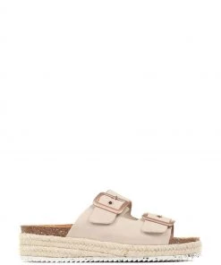 Jones Bootmaker Yellow Platform Double Buckle Mules