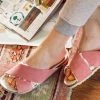 Jones Bootmaker Pink Lacy Ladies Suede Mules