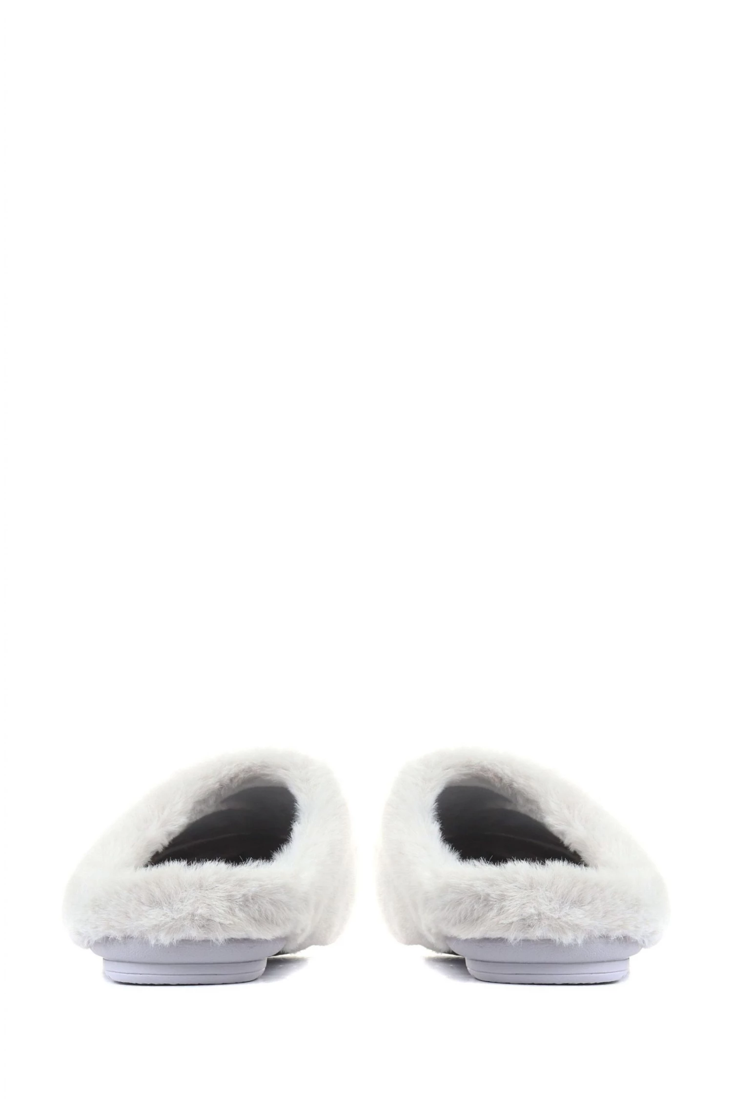 Jones Bootmaker Grey Faux-Fur Slip-On Slippers 4 Jones Bootmaker Grey Faux-Fur Slip-On Slippers - Image 4