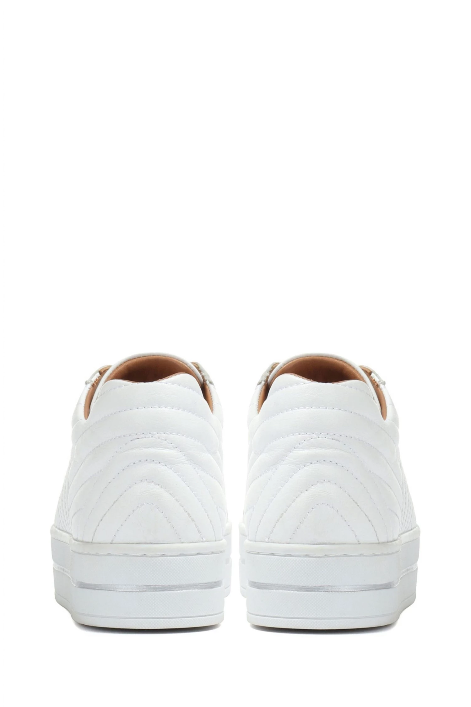 Jones Bootmaker White Amira Leather Platform Trainers 6 Jones Bootmaker White Amira Leather Platform Trainers - Image 6