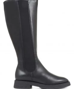 Jones Bootmaker Womens Black Darline Leather Knee High Boots