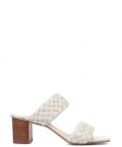 Jones Bootmaker Ladies Cream Monte Carlo Block Heeled Mules