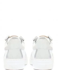 Jones Bootmaker Women's White Ashlynn Leather Lace-Up Trainers -Jones Bootmaker Sales unnamed file 2739 scaled