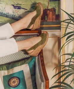 Jones Bootmaker Green Rosanna Slingback Wedges