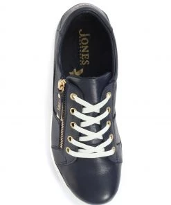 Jones Bootmaker Blue Padova Ladies Leather Lace-Up Trainers -Jones Bootmaker Sales unnamed file 2754 scaled