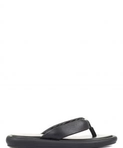 Jones Bootmaker Black Carine Leather Toe Post Sandals
