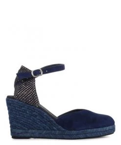 Jones Bootmaker Ladies Blue Arabella Leather Wedge Sandals -Jones Bootmaker Sales unnamed file 2769