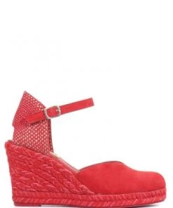 Jones Bootmaker Ladies Red Arabella Leather Wedge Sandals -Jones Bootmaker Sales unnamed file 2789
