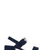 Jones Bootmaker Navy Blue Charlee Leather Block Heel Sandals
