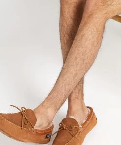 Jones Bootmaker Brown Men's Sheepskin Lined Slippers