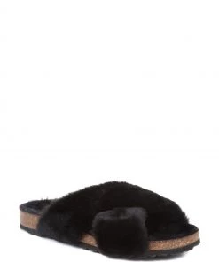 Jones Bootmaker Black Totto Faux-Fur Slider Slippers -Jones Bootmaker Sales unnamed file 2848 scaled