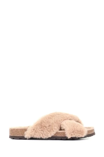 Jones Bootmaker Brown Totto Faux-Fur Slider Slippers 7 Jones Bootmaker Brown Totto Faux-Fur Slider Slippers - Image 7