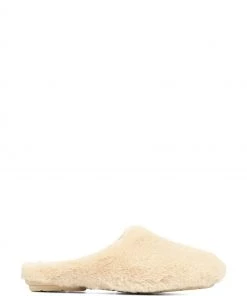 Jones Bootmaker Nude Faux-Fur Slip-On Slippers