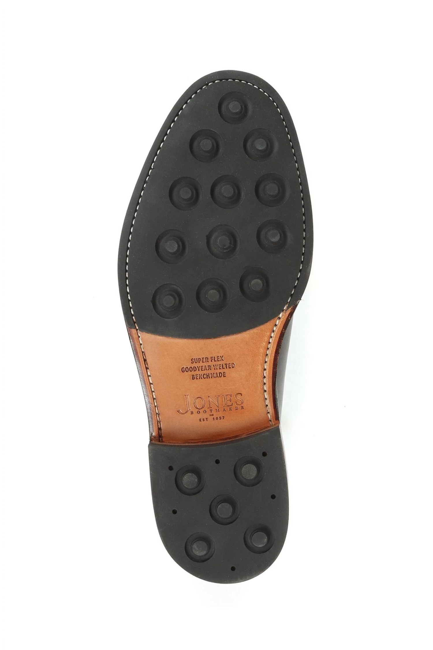 Jones Bootmaker Mens Black Brussels Leather Derby Shoes 5 Jones Bootmaker Mens Black Brussels Leather Derby Shoes - Image 5