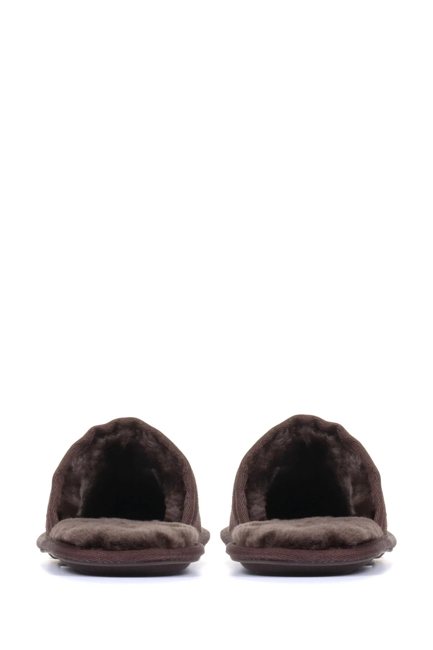 Jones Bootmaker Brown Men's Sheepskin Lined Mule Slippers 3 Jones Bootmaker Brown Men's Sheepskin Lined Mule Slippers - Image 3