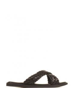 Jones Bootmaker Wembley Black Woven Leather Sliders -Jones Bootmaker Sales unnamed file 2919