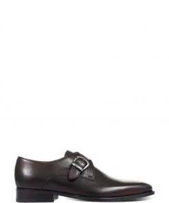 Jones Bootmaker Brown Justin Men's Leather Single Strap Monk Shoes