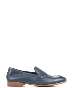 Jones Bootmaker Blue King Bird Leather Ladies Penny Loafers