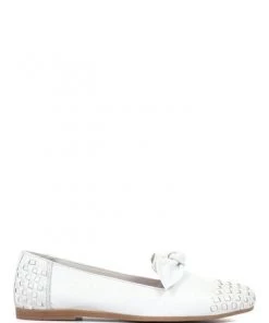 Jones Bootmaker White Ladies Leather Slip On Casual Loafers -Jones Bootmaker Sales unnamed file 357