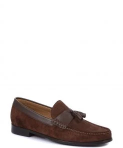 Jones Bootmaker Brown Men's Suede Ultra Wide Tassel Loafers -Jones Bootmaker Sales unnamed file 359 scaled