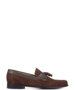 Jones Bootmaker Brown Men's Suede Ultra Wide Tassel Loafers -Jones Bootmaker Sales unnamed file 363