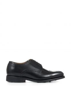 Jones Bootmaker Black Mile End Goodyear Welted Polished Men's Leather Brogues