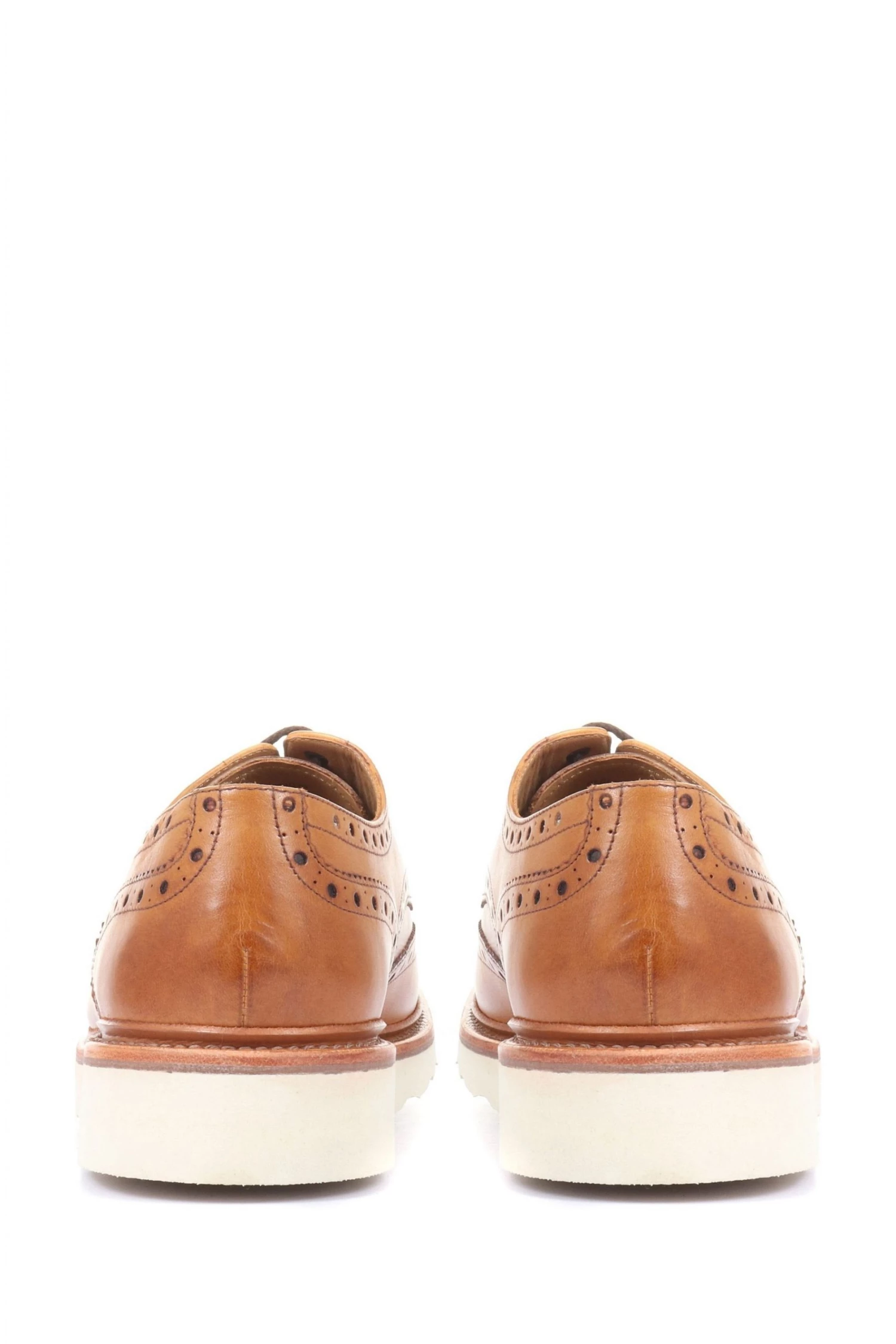 Jones Bootmaker Tan Brown Bedford Casual Leather Brogues With Vibram Soles 4 Jones Bootmaker Tan Brown Bedford Casual Leather Brogues With Vibram Soles - Image 4