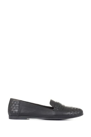 Jones Bootmaker Black Mariah Ladies Woven Leather Loafers 6 Jones Bootmaker Black Mariah Ladies Woven Leather Loafers - Image 6