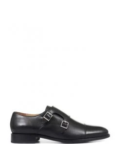 Jones Bootmaker Nathaniel Black Leather Double Monk Shoes -Jones Bootmaker Sales unnamed file 590