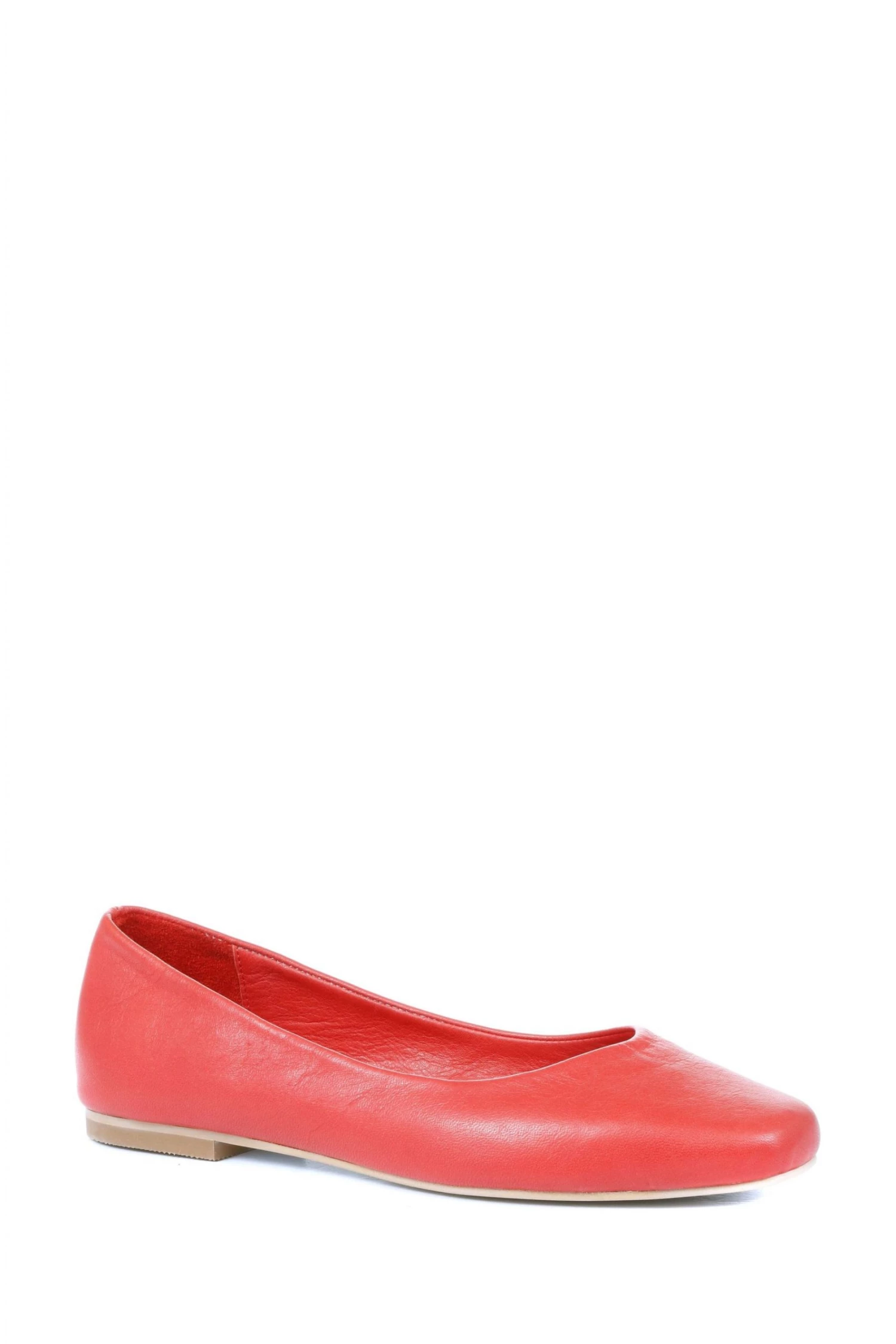 Jones Bootmaker Red Elenora Leather Ballerina Flats 2 Jones Bootmaker Red Elenora Leather Ballerina Flats - Image 2