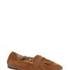 Jones Bootmaker Ladies Tan Brown Wren Suede Leather Fringe Loafers